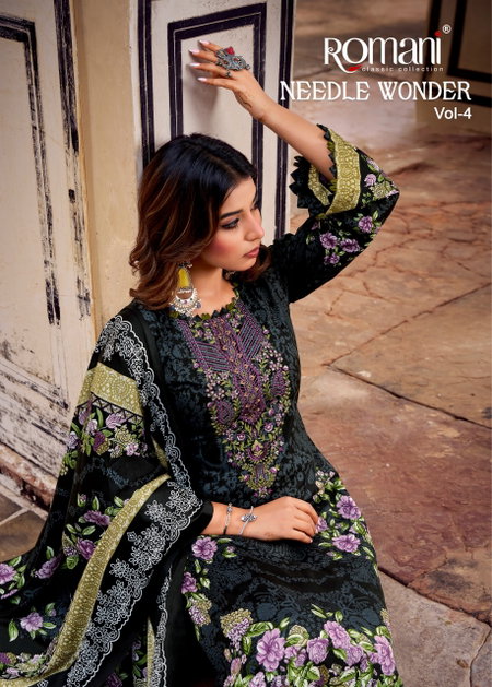 Needle Wonder Vol 4 By Romani Cotton Printed Dress Material Suppliers In India